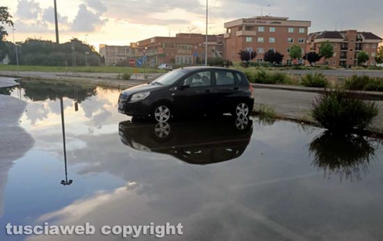 Viterbo - Strade allagate dopo la bomba d’acqua