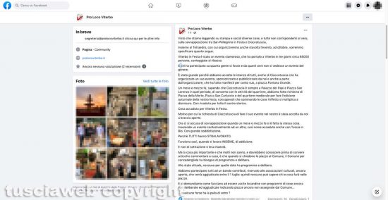 Il post della Pro loco
