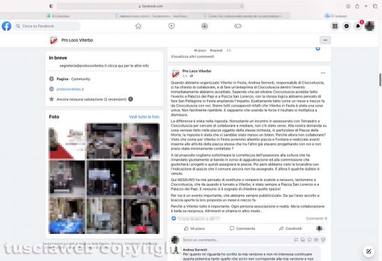 Il post della Pro loco