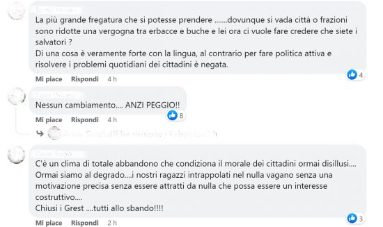 I commenti sotto il post della sindaca Frontini che lancia l'incontro a un anno dalla vittoria elettorale