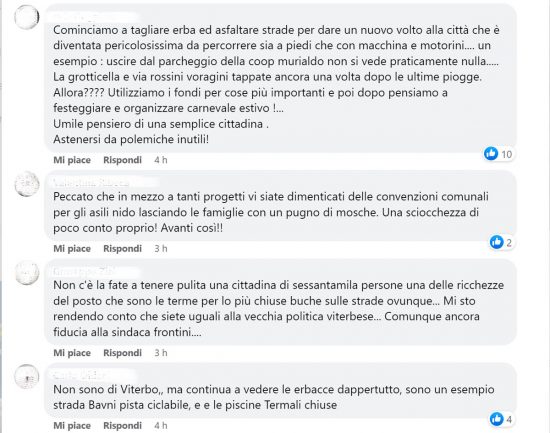 I commenti sotto il post della sindaca Frontini che lancia l'incontro a un anno dalla vittoria elettorale