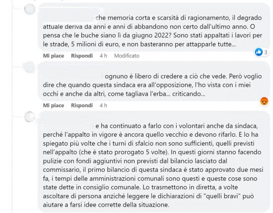 I commenti sotto il post della sindaca Frontini che lancia l'incontro a un anno dalla vittoria elettorale