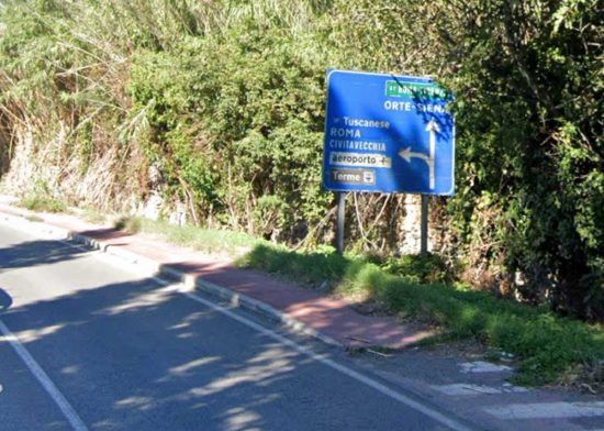Viterbo - Strada Bagni - il cartello prima della cura Frontini