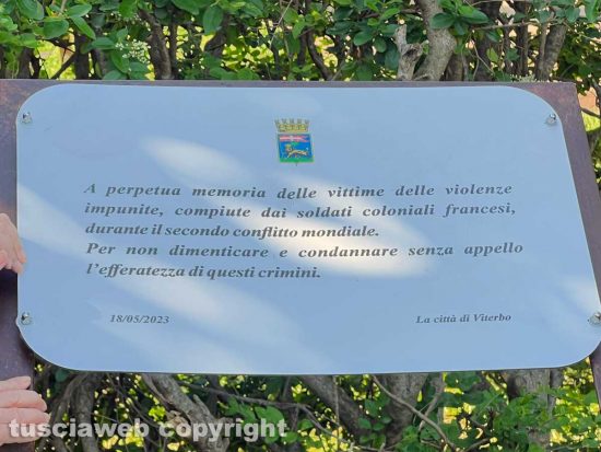 Viterbo - Targa in memoria delle vittime delle “marrocchinate”
