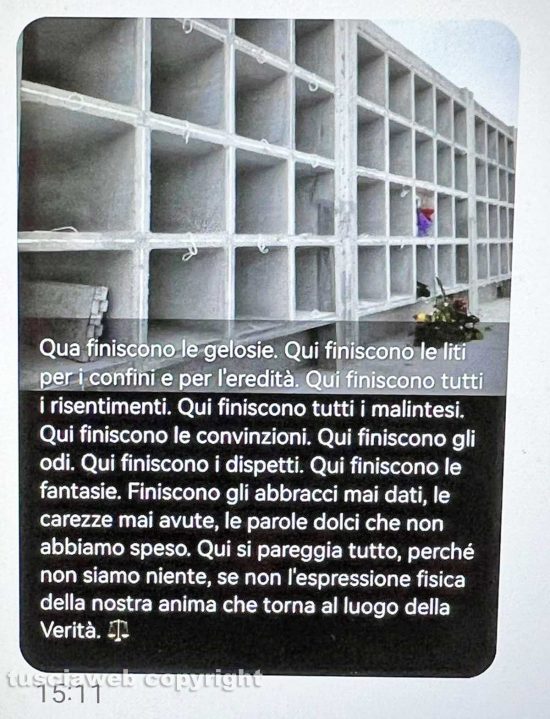 Il messaggio ricevuto da Paolo Pelliccia sul suo cellulare