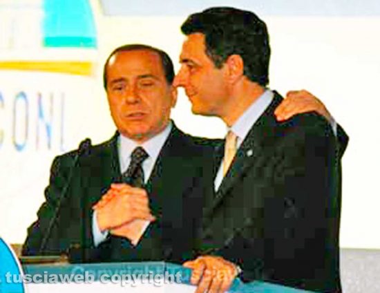 Silvio Berlusconi a Viterbo con Giulio Marini