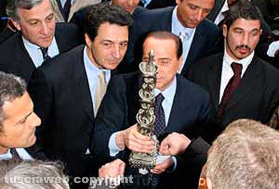 Silvio Berlusconi a Viterbo con Giulio Marini