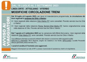 Trasporti - L'annuncio della cancellazione dei treni tra Orte e Viterbo