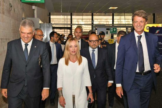 Meloni e Sangiuliano inaugurano il Frecciarossa Roma-Pompei
