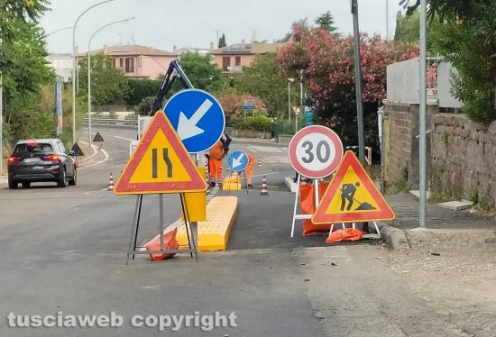 Viterbo - I lavori per la pista ciclabile al Riello