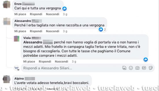 I commenti contro la gestione del decoro a Viterbo della sindaca Frontini 