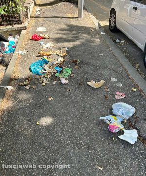 Viterbo - Rifiuti in via Monte Cervino