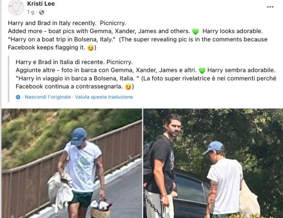 Harry Styles nella Tuscia riportato dai social
