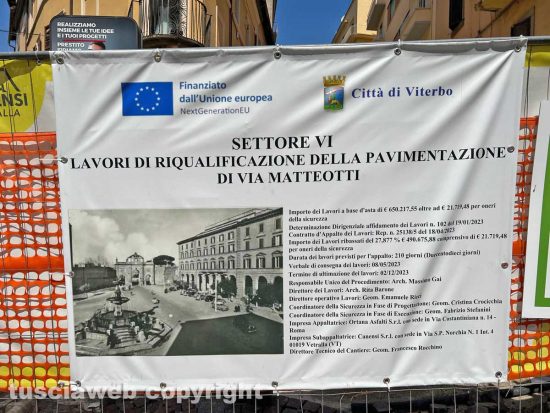 Viterbo - I lavori in via Matteotti
