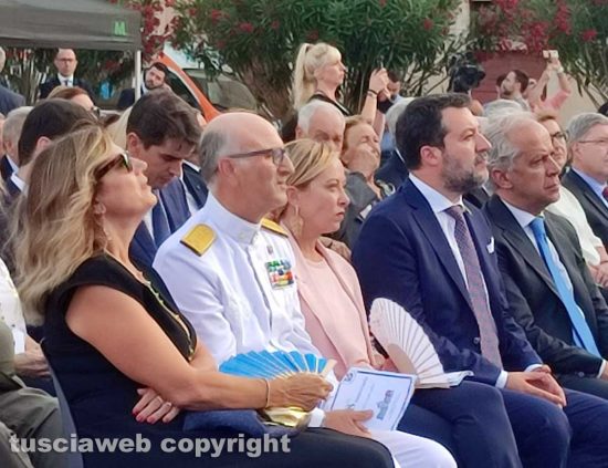 Giorgia Meloni e Matteo Salvini a Civitavecchia