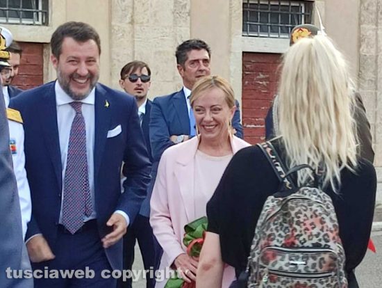 Giorgia Meloni e Matteo Salvini a Civitavecchia