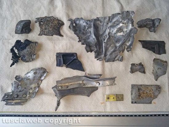 Giove - Alcuni resti del B-25 rinvenuti