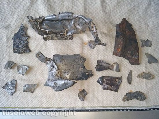 Giove - Alcuni resti del B-25 rinvenuti