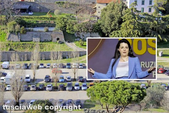 Viterbo - Valle Faul e nel riquadro la sindaca Chiara Frontini