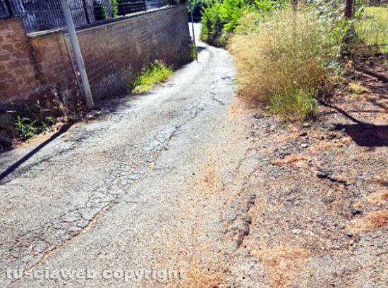 Viterbo - Asfalto rovinato in via Palmanova