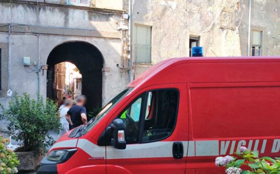 L'intervento dei vigili del fuoco a Bagnaia