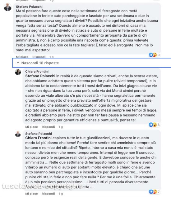 Il botta e risposta via social tra Stefano Polacchi e Chiara Frontini