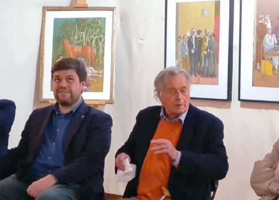 Il presidente della provincia Alessandro Romoli e l'artista Alessio Paternesi
