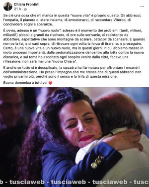 Lo straziante post della sindaca Chiara Frontini