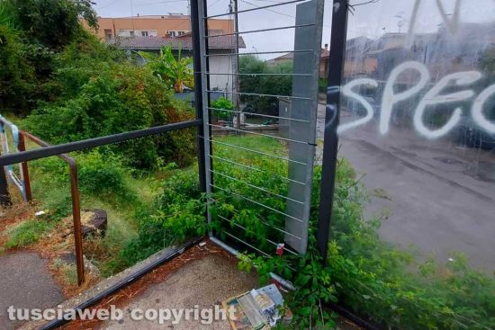 Orte - Incuria nelle pensiline delle fermate degli autobus
