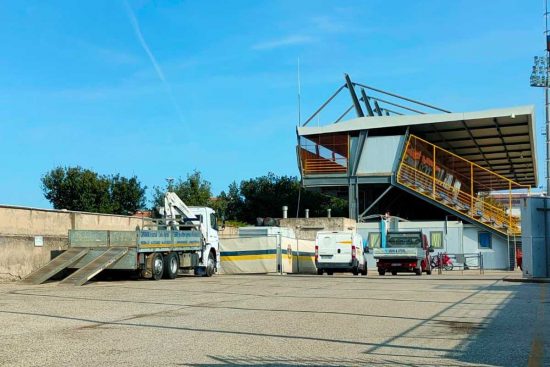 Sport - Calcio - Viterbese - I mezzi che hanno liberato il Rocchi
