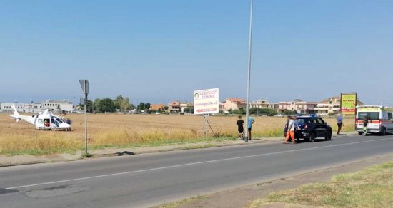 Tarquinia - Intervento del 118 con elisoccorso Pegaso e ambulanza - Carabinieri