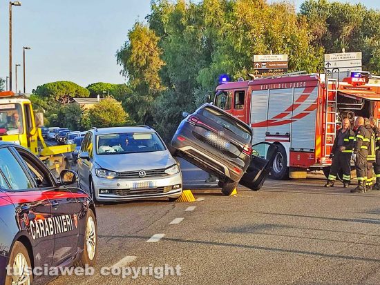 Santa Marinella - L'incidente sull'Aurelia