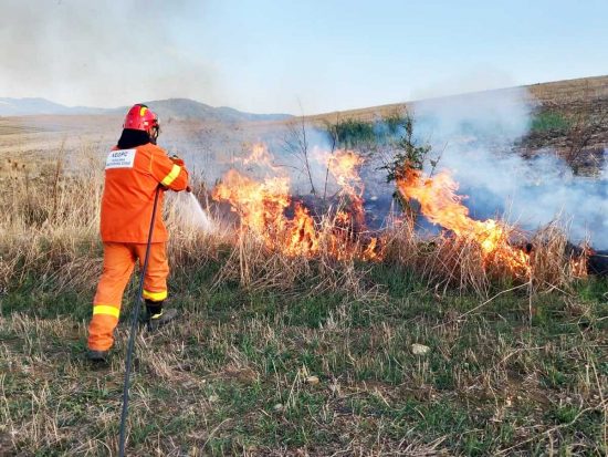 Tarquinia - Incendio di sterpaglie in località Farnesiana