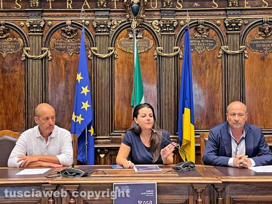 Viterbo - Presentazione Notte Rosa - Da sinistra Silvio Franco, Chiara Frontini e Marco Nunzi