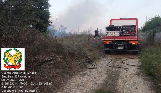 Orte - Incendio in zona San Michele