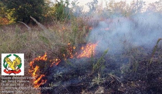 Orte - Incendio in zona San Michele