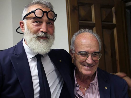 vViterbo - Il Rotary club incontra Raffaele Ascenzi per il "Cambio del ciuffo" - Raffaele Ascenzi e Alberto Grazini