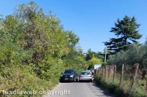 Viterbo - Strada Capretta - Erba alta potata dagli automobilisti con le auto