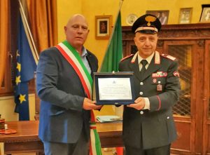Monte Romano - Il comandante dei carabinieri Stefano Marino si congeda