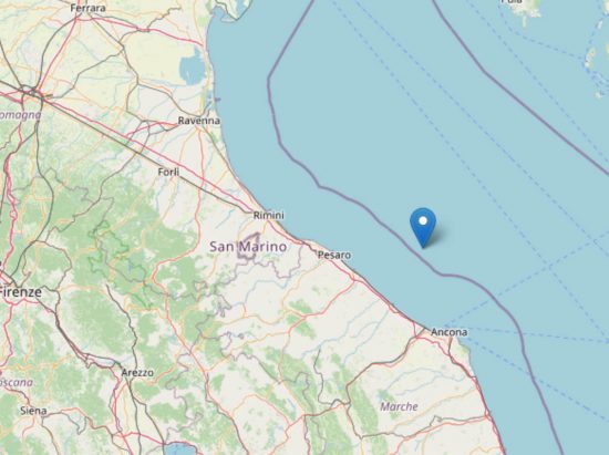 Ancona - Scossa di terremoto di magnitudo 3,9 al largo della costa marchigiana