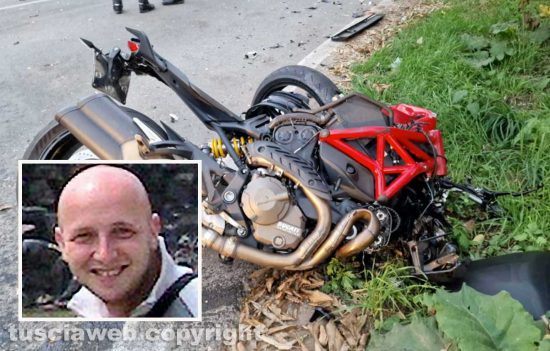 Canepina - Auto contro moto sulla Canepinese, muore centauro - Nel riquadro Arnaldo Brunetti