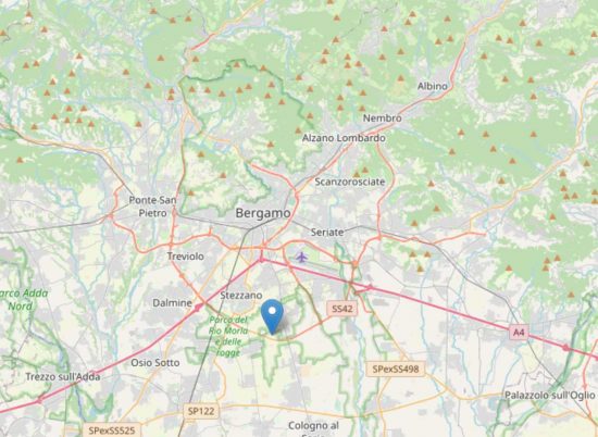 Comun Nuovo - Scossa di magnitudo 3 in provincia di Bergamo