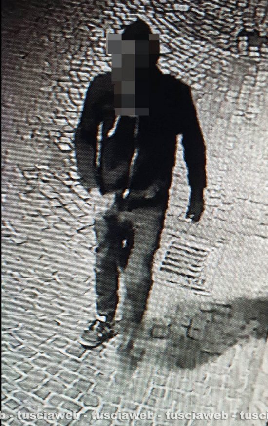 Viterbo - Furto con scasso in gioielleria - La foto del presunto ladro