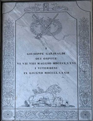 Viterbo - Lapide a Giuseppe Garibaldi