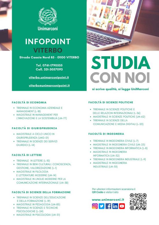 L'università Guglielmo Marconi sbarca a Viterbo