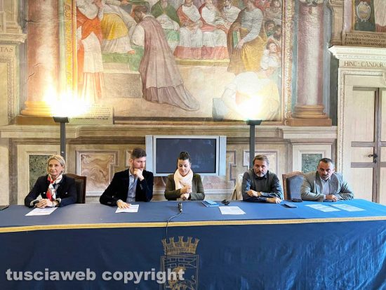 Viterbo - Presentazione assemblea Anci Lazio - Da sinistra Maria Rita De Alexandris, Stefano Bigiotti, Chiara Frontini, Emanuele Aronne e Francesco Monzillo