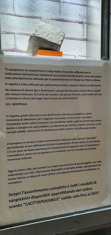 Viterbo - Il sampietrino esposto da Time & co.