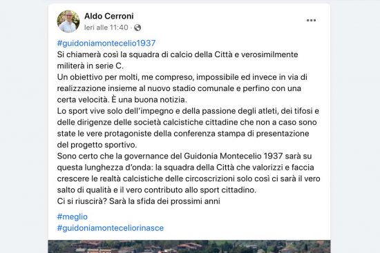 L'annuncio social di Aldo Cerroni
