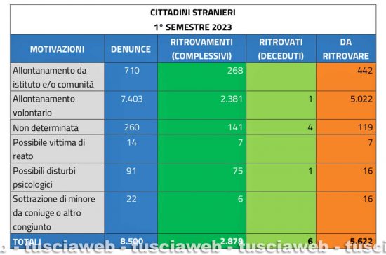 I dati del Report del commissario straordinario del governo per le persone scomparse - I motivi dell'allontanamento