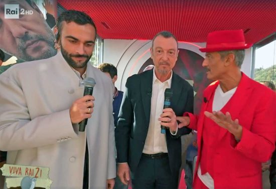 Marco Mengoni con Amadeus da Fiorello